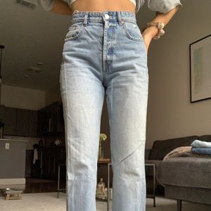 ZARA Hi-Rise Straight Leg Jeans